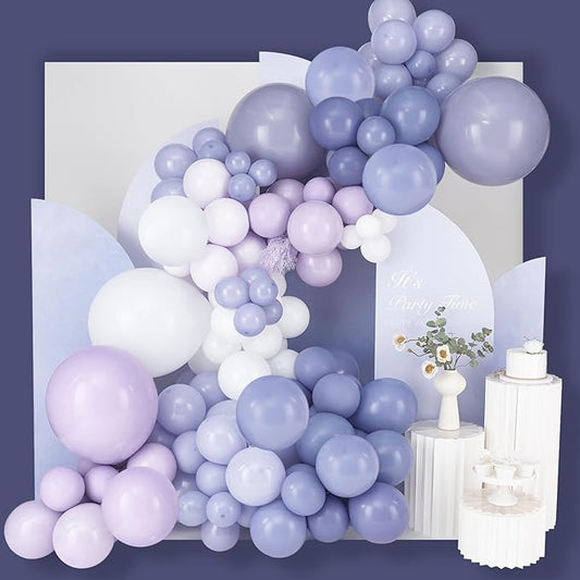 PartyWoo Purple Balloon Arch Kit Garland 140 pcs Shades of Purple Lavender Lilac Balloons Different Sizes of 18 12 10 5 Inch for Baby Shower Butterfly Wedding Birthday Fairy Party Decorations