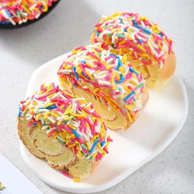 Sentovac Rainbow Jimmies Sprinkles Edible for Cake Decorating Rainbow Sprinkles Sugar Candy Cookie Cupcake Topper Ice Cream Baking Decorations Wedding Halloween Christmas Supplies 3.53oz