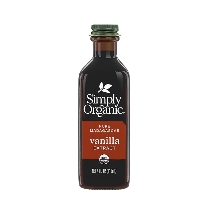 Simply Organic Pure Madagascar Vanilla Extract, 4-Ounce Glass Jar, Certified Organic, Sugar-Free Flavor For Smoothies (Pack of 2)