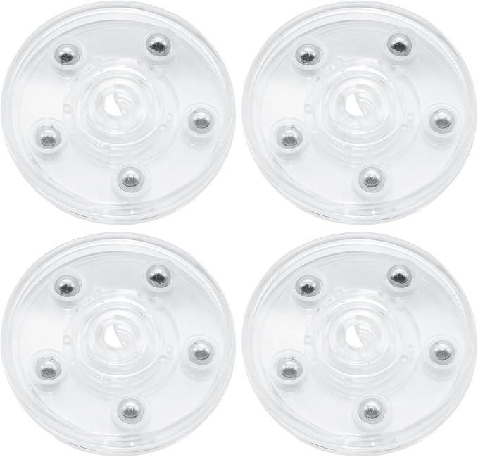 4 Pcs Clear 2.5 inch Acrylic Lazy Susan Rotating Turntable Organizer Bearings - Round Swivel Plate for Spice Rack, Table, Cake, Kitchen Pantry