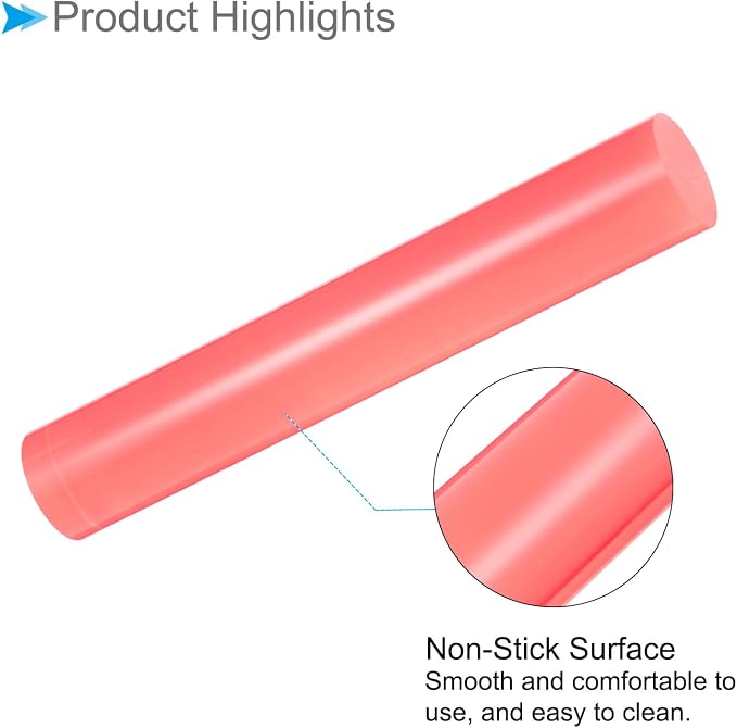 Acrylic Clay Roller, 6 Inch Length 1 Inch Dia., Acrylic Non-Stick Rolling Pin Roller Pink - (Applications: for Shaping Sculpting)