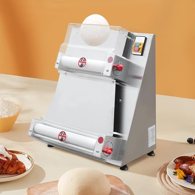 Pizza Dough Roller Sheeter, 4-16In 110V Commercial Electric Sheeter Automatic Pastry Making Machine Food Preparation Equipment for Bakeries, Pizza Shops, Restaurants