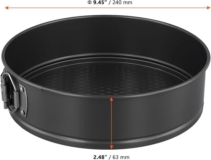 SINJEUN 3 PCS 9 Inch Springform Cake Pan, Nonstick Round Cheesecake Pan with Removable Bottom, Cake Baking Mold for Cake, Cheesecakes and Pizza, Black﻿