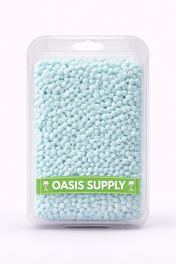 Oasis Supply Baby Shower Sprinkles & Sugar Shapes – Edible Decorations for Cakes, Cupcakes, and Cookies – Gender Reveal, Boy, Girl, and Neutral Party Baking Decorations - Blue Pearl Quin Sprinkles