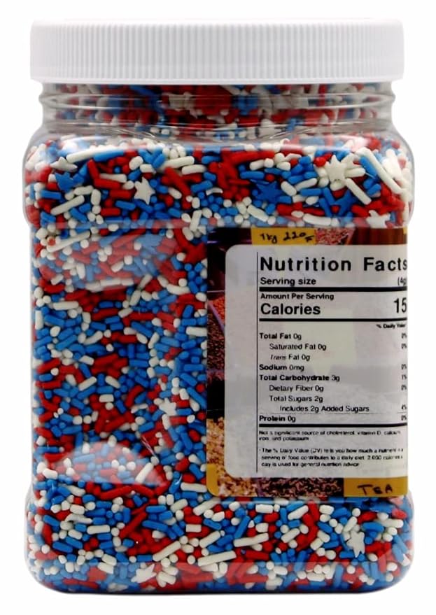 Patriotic Sprinkle Mix || Red - White - Blue Jimmies || Edible Baking Decoration (Stars & Stripes)