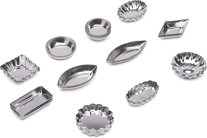 Fox Run 3620 Mini Tartlet Set, Tin Plated Steel, 36-Piece