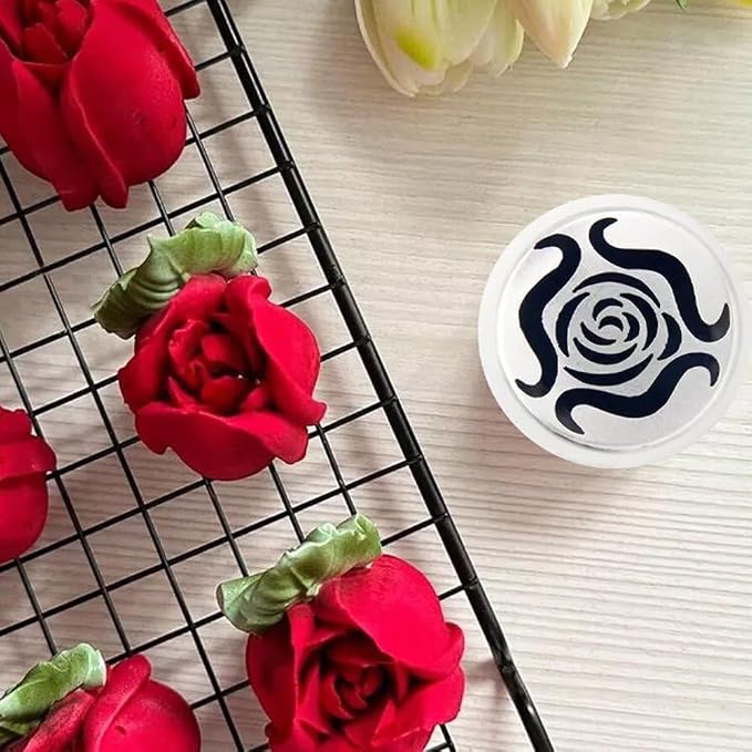 Extra Large Russian Piping Tips, Stainless Steel Rose Floral Piping Nozzles for Cake Decorating Icing, Rose Piping Tips for Cupcakes, Desserts, DIY Flower Nozzle (2pcs)