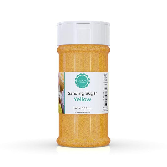 O’Creme Sanding Sugar for Cookie Decorating – Eye-Catching Golden Yellow Sugar Crystals for Unique Cake Toppings – Extra Sugar for Cake Toppings, Cupcakes and Cookies – Ideal Decoration Solution - 10.5 Ounce, Golden Yellow