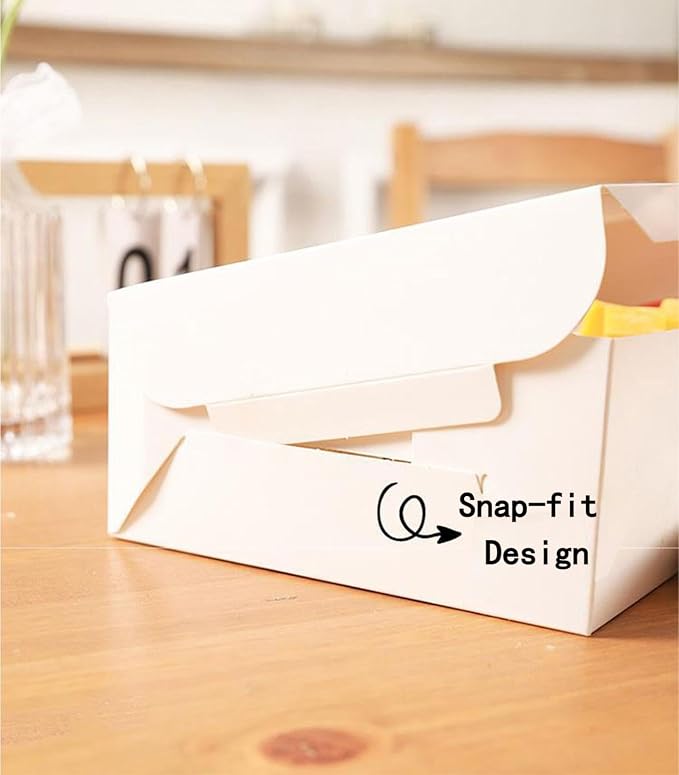 8x6x2.5In 30pcs White Cookie Boxes with Window, Pastry Boxes for Gift Giving, Treat Boxes for Donuts, Wedding Dessert, Valentine's Day, Women's Day, Mother's Day, and Holiday Gatherings.