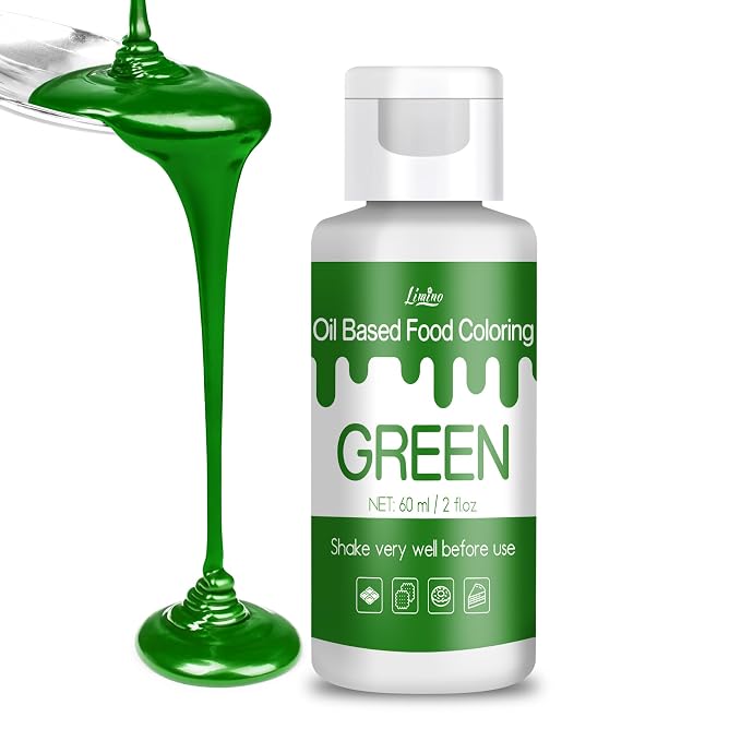 Oil Based Food Coloring for Chocolate - Vivid Food Coloring Set for Candy Melts, Baking, Cake Decorating, Fondant - Fat Soluble Food Color Dye for Icing, Cookie, Crafts - 2 fl.oz / 60ml Bottles (Green)