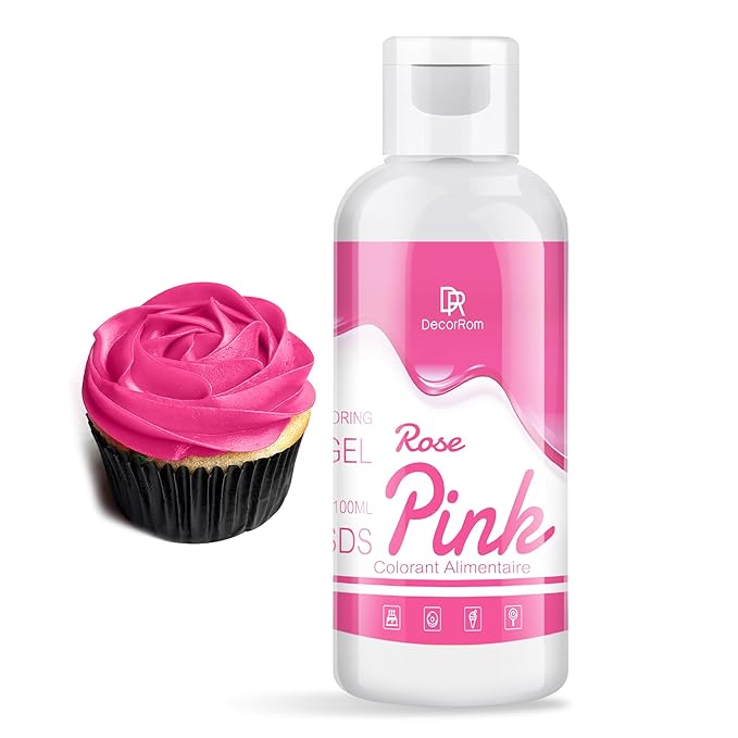 Gel Food Coloring - Vibrant Gel Food Coloring for Baking, Cake Decorating, Easter Egg - Concentrated Flavorless Edible Food Color Dye for Icing, Fondant, Drinks, Cookie, DIY Crafts - 4.5 oz (Pink)