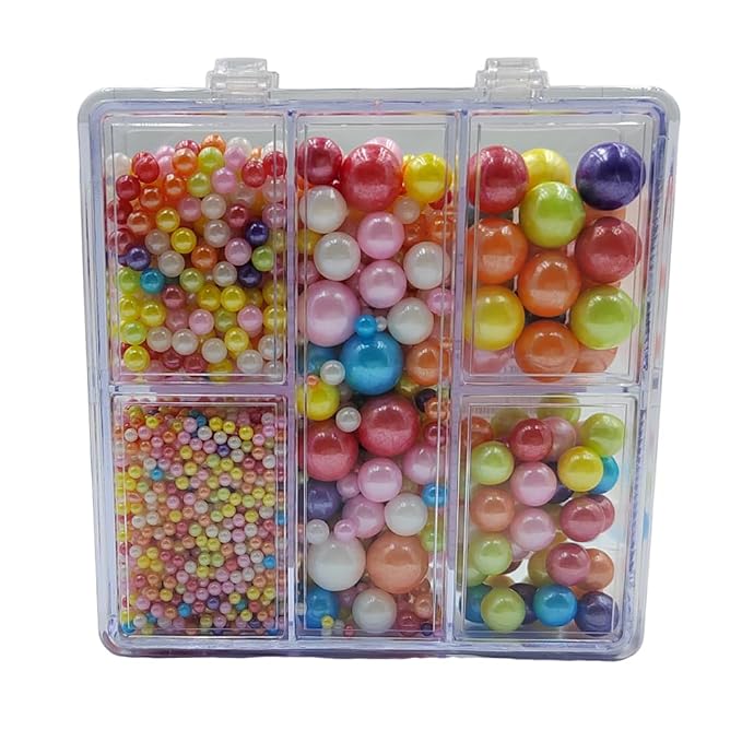Rainbow Pearl Sprinkles for Cake Decorating, 4 Sizes Mix Size Sugar Pearls for Cupcake Topper, Ice Cream, Donuts, Baking Decoratings (2mm, 4mm, 7mm, 10mm)