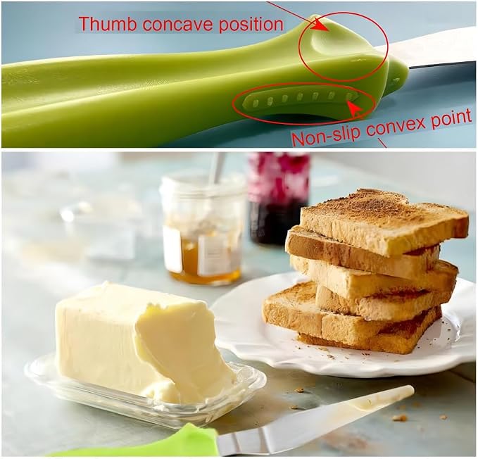 Cake Cream Spatulas, 3 Pieces of Cake Angled Spatula with Stainless Steel, Professional Cake Decorating, Pastry & Baking, Icing Frosting Cream Chocolate Cake Spatula (3 Pcs Green)