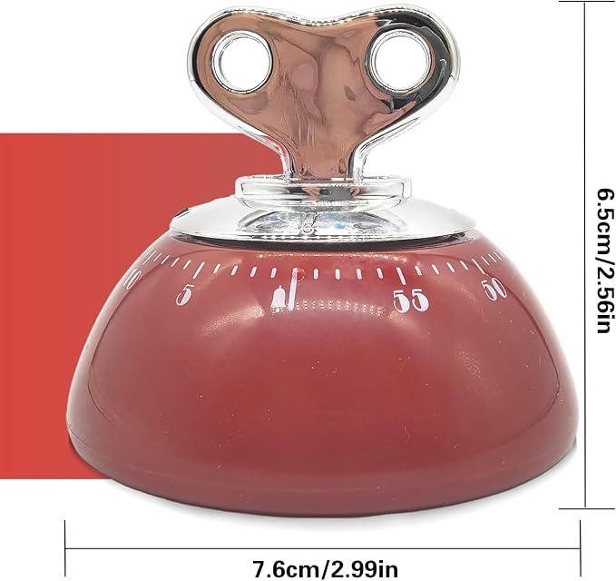 Mechanical Kitchen Timer Wind up Retro Manual Countdown Clock | Mechanical Wind up Kitchen Timer for Cooking Baking Steaming Skincare with Crisp Alarm and No Battery Required
