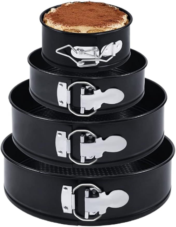 Springform Pan Tin, Leak-Proof Clasp Design, 11x5cm, Round Cake Mold, Cake Tin Pan, Heavy-Duty Carbon Steel, For Home Kitchen Dining Table Restaurant Baking