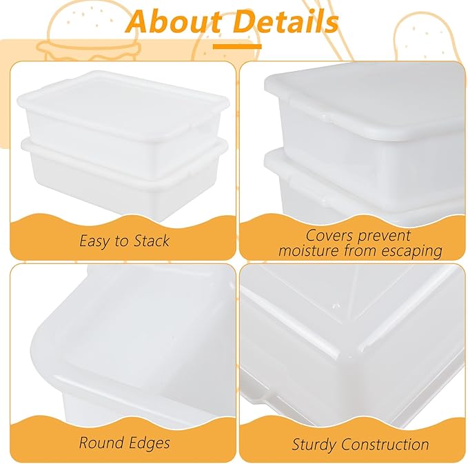 Pack of 3 Pizza Dough Proofing Box, Bread Proofing Box and Dough Container with Cover, BPA Free