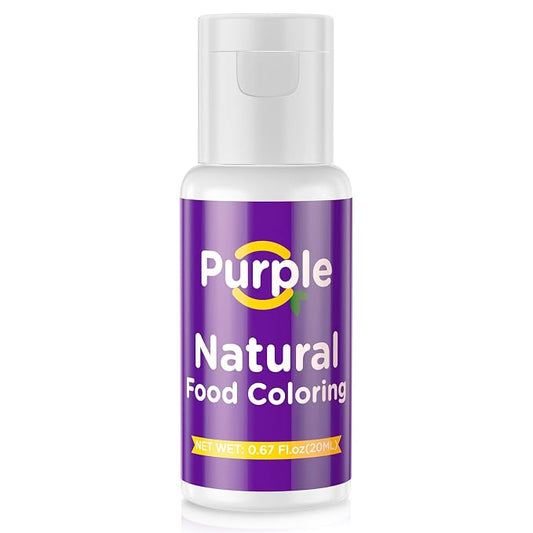Natural Food Coloring- 20 Milliliters Dye Free Natural Food Coloring, FD&C & Artificial Dye Free Formula for Baking, Icing and Cooking, Cakes, Cupcakes, Frosting，Easter Eggs & Holiday Treats (PURPLE)