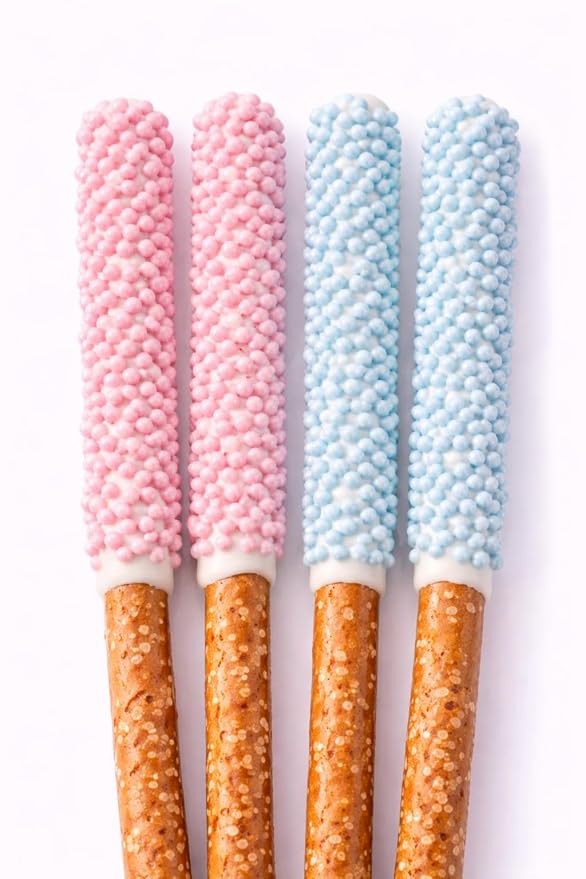 Oasis Supply Baby Shower Sprinkles & Sugar Shapes – Edible Decorations for Cakes, Cupcakes, and Cookies – Gender Reveal, Boy, Girl, and Neutral Party Baking Decorations - Pink Pearl Quin Sprinkles