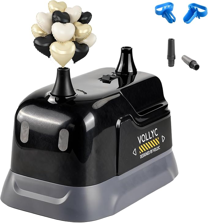 Balloon Pump Electric, Dual Nozzle Balloon Inflator Air Pump, Fast & Easy Inflation for Party Decorations, Birthday, Wedding, Baby Shower – Lightweight, Portable Balloon Blower Machine