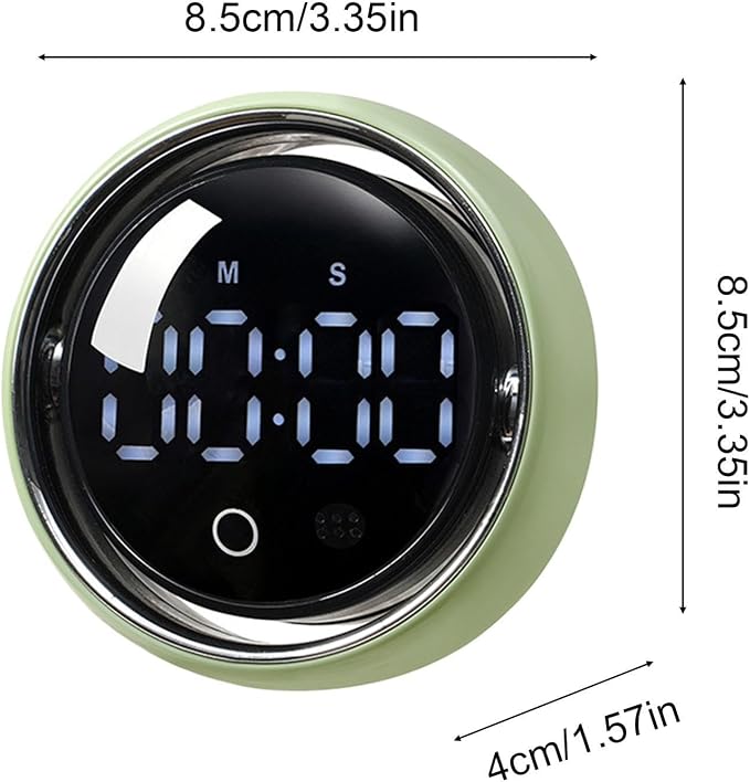 Magnetic Kitchen Timer - Smart Voice Activated Countdown Device | Digital Rotary Knob Magnet Timer | for Adults Chefs Student Study Fitness Baking Learning Teaching