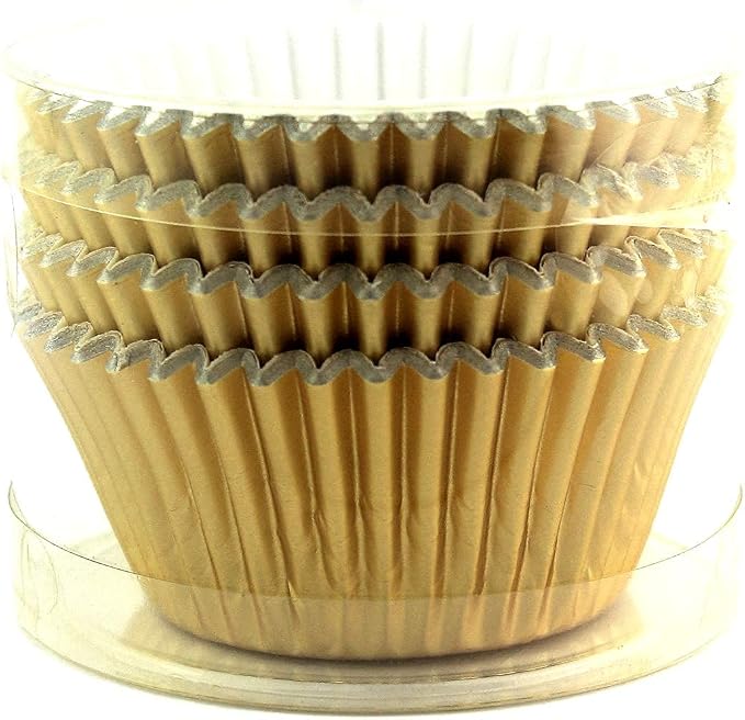 Foil Cupcake Liners Standard Baking Cups 100 Pcs (Gold)