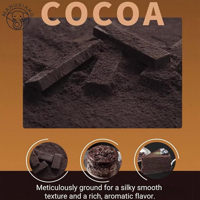 MAHUXIANG Dutch-Processed Organic Cocoa Powder, Rich Black for Baking, Drinks, Dark Hot Chocolate, Ice Cream, Brownies, Frosting, 10-14% Fat Content (35.2oz/2.2LB/1000g)