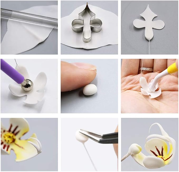 3pcs/set Butterfly Orchid Sugar Flower Cutter Set Fondant Cake Sugarcraft Decorating Tools-Small