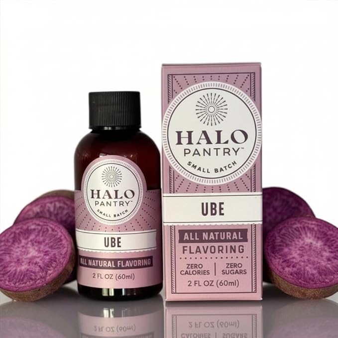 Natural UBE Flavoring Extract by HALO PANTRY (2oz bottle) | Colorless/Clear, Dye-Free, Sugar-Free, Gluten-Free, NO Sweeteners, NO Calories | Perfect for customizing ANY baking, candy, dessert or drink recipes (Ube)