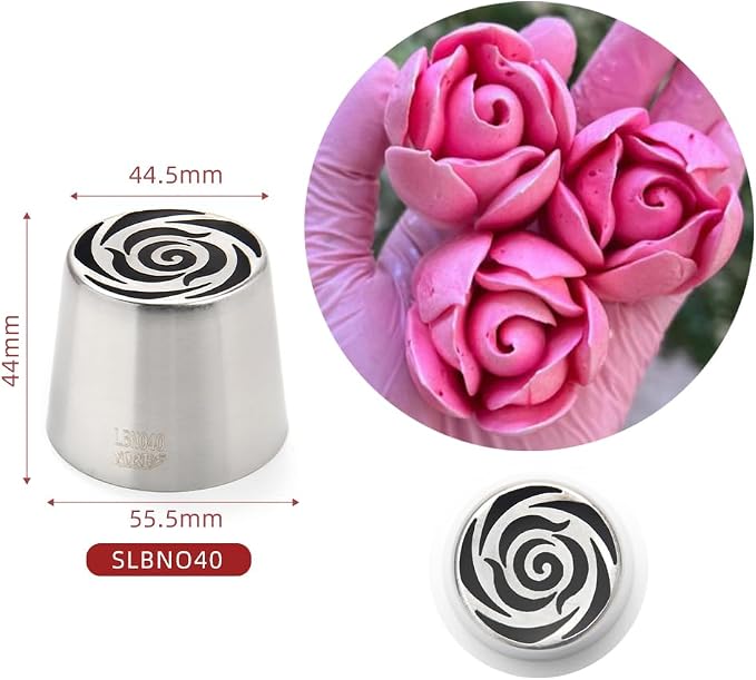 Stainless Steel Extra Large Russian Tulip Flower Icing Tip, Pastry Frosting Piping Nozzle for Cake Marshmallow Bouquet, Cake Decorating Piping Tips, Silver
