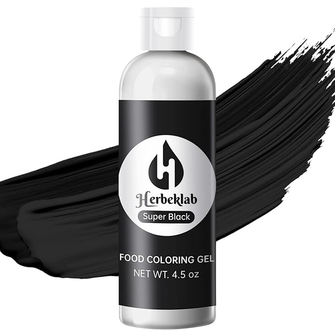 Black Gel Food Coloring – 4.5 oz Professional Grade Concentrated Food Dye, Gel Based Coloring for Icing, Baking, Cake Decorating & Cookies