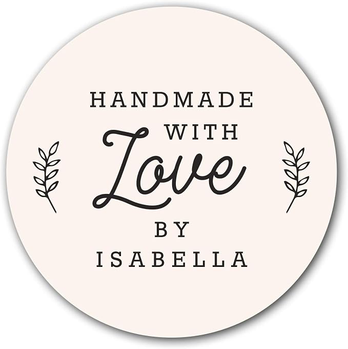 Custom Handmade with Love Stickers, Handmade Stickers, Made with Love Gift Stickers, Favor Labels, Baked Good Stickers, 22:22