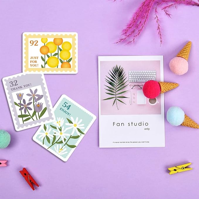 500PCS Flower Stamp Stickers, Cute Floral & Fruit Decorative Adhesive Labels for Gift Wrapping Scrapbooking Card Making Envelope Seals Small Business Packaging