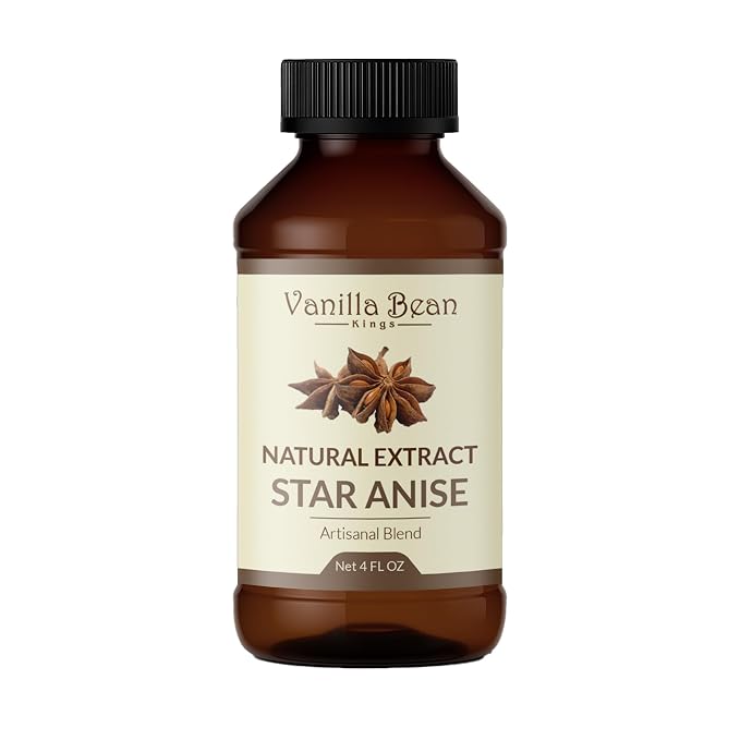 Pure Star Anise Extract for Baking and Flavoring - 4 OZ - Premium Quality Natural Flavors for Baked Goods, Desserts, & Cooking