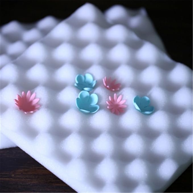 2 Pcs Fondant Shaping Sponge Pad Sugar Flower Gum Paste Modeling Foam Tray Wave Sponge Mat Cake Decorating Tools by EORTA for Kitchen Baking Sugarcraft DIY, White
