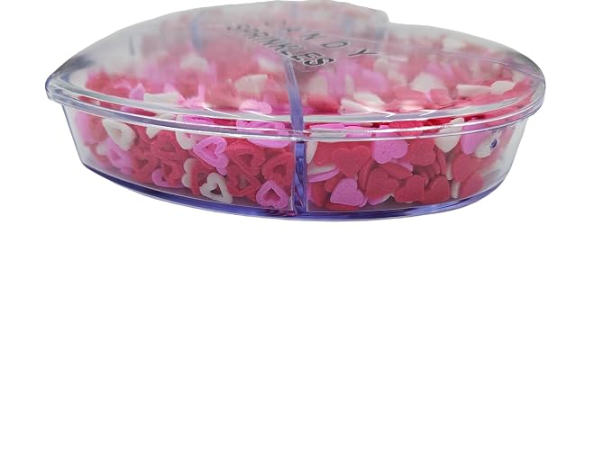 Valentines Sprinkles Pink Red and White Heart Sprinkles Jimmies Sprinkle for Valentines Cake Decorating Baking Cookies Decoration Cupcake Toppers