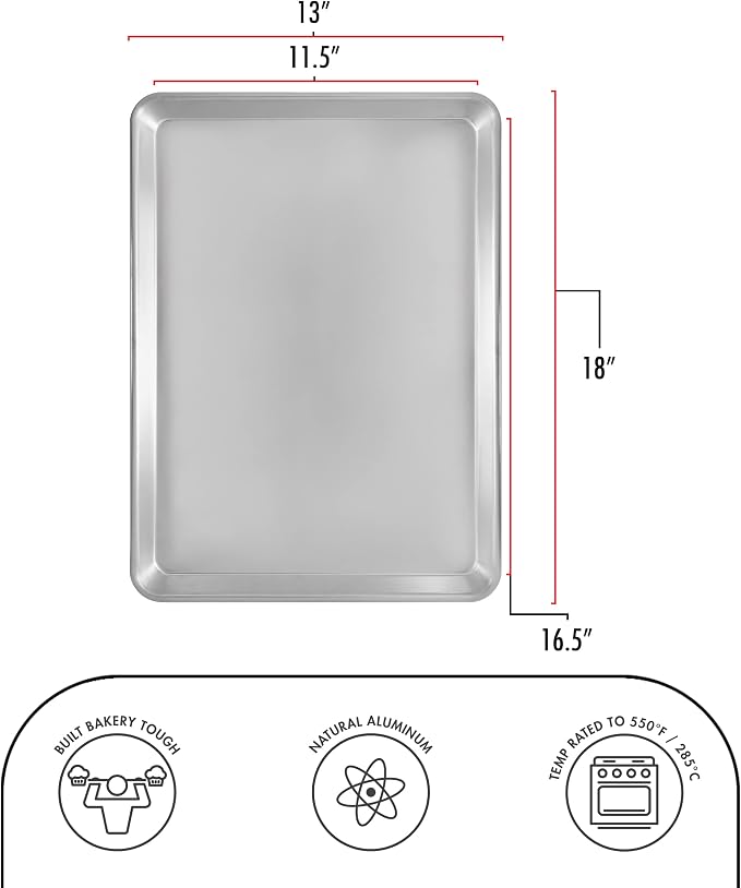 Fat Daddio's SP-HALF Natural Aluminum Half Sheet Pan