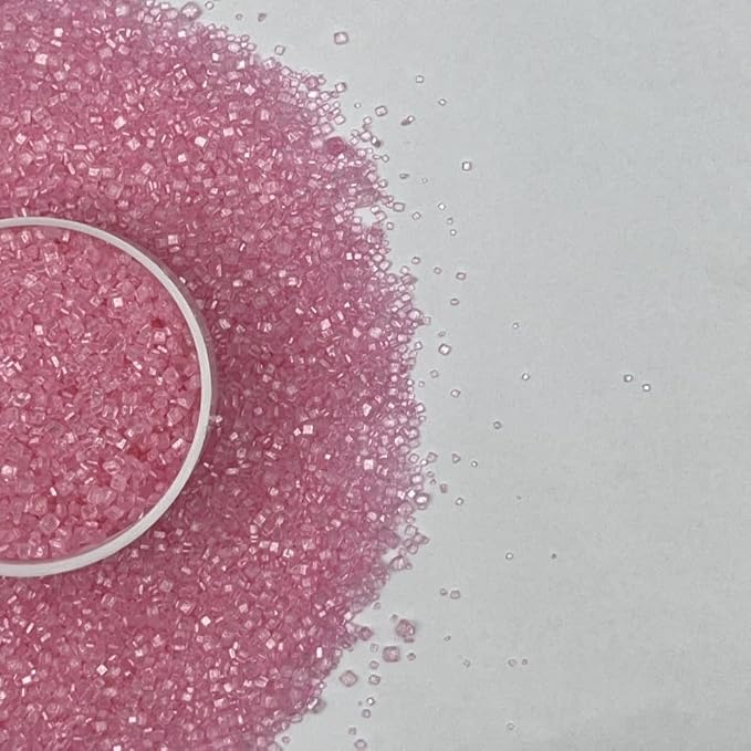 Senchanting Pink Sanding Sugar Sprinkles, Edible Crystal Pink Sanding Candy Sugar for Cake Decorating Wedding Party Baking Cupcake Cookie Ice Cream Decoration Supplies 90g/3.2oz