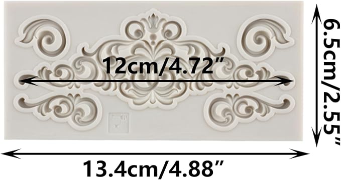 Baroque Fondant Molds Curlicues Scroll Lace Border Candy Silicone Mold For Cake Decorating Cupcake Topper Chocolate Gum Paste Polymer Clay Set Of 1