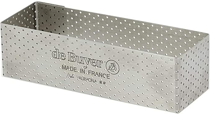 de Buyer Perforated Rectangular Tart Ring - 4.7” x 1.6” x 1.5” - Perfect for Baking Beautifully Crisp Tarts - Easy to Use & Clean - Made in France