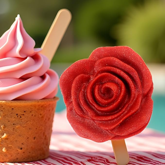 2 Pcs Large Size Rose Flower Silicone Molds - Candy & Chocolate Molds, Wedding Cake Decorating Tools, Fondant Sugarcraft Cake Molds