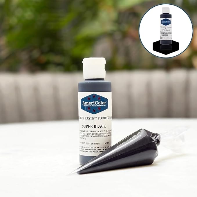 Food Coloring AmeriColor - Super Black Soft Gel Paste, 4.5 Ounce