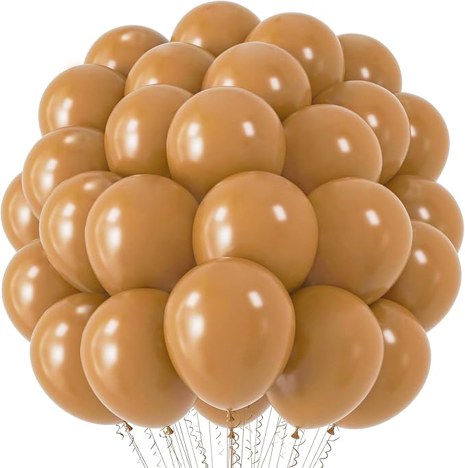 Voircoloria Brown Balloons, 66pack 12inch Brown Latex Party Balloons for Graduation, Teddy Bear Themed Party, Wedding, Birthday, Bridal Shower, Baby Shower, Gender Reveal Party Decorations