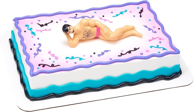 DecoSet® Hunky Man Cake Decoration Kit, 1 Piece Cake Topper For Bachelorette Party, Reusable Celebration Display