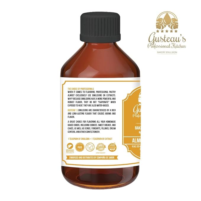 Gusteau's - Almond Flavor Bakery Emulsion, 4 fl oz (100ml) Alcohol Free, Sugar Free, Kosher (ALMOND KNIGHT)