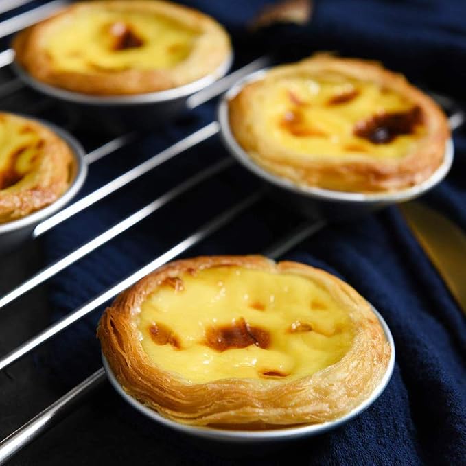 10 Pieces Aluminum Egg Pie Mold Cupcake Tin Mini Pie Pan Anodized Pie Pan Muffin Cake Mold Baking Cup Pudding Baking Tool