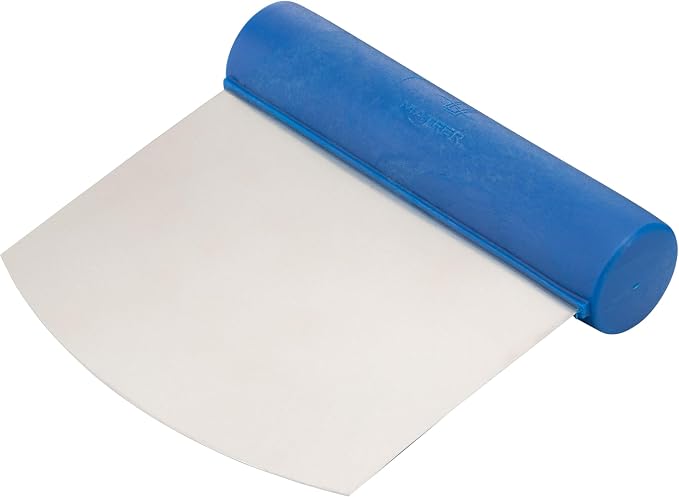 Matfer Bourgeat Stainless Steel Bench Scraper & Multi-Purpose Dough Cutter, Curved Edge, Flexible Edge
