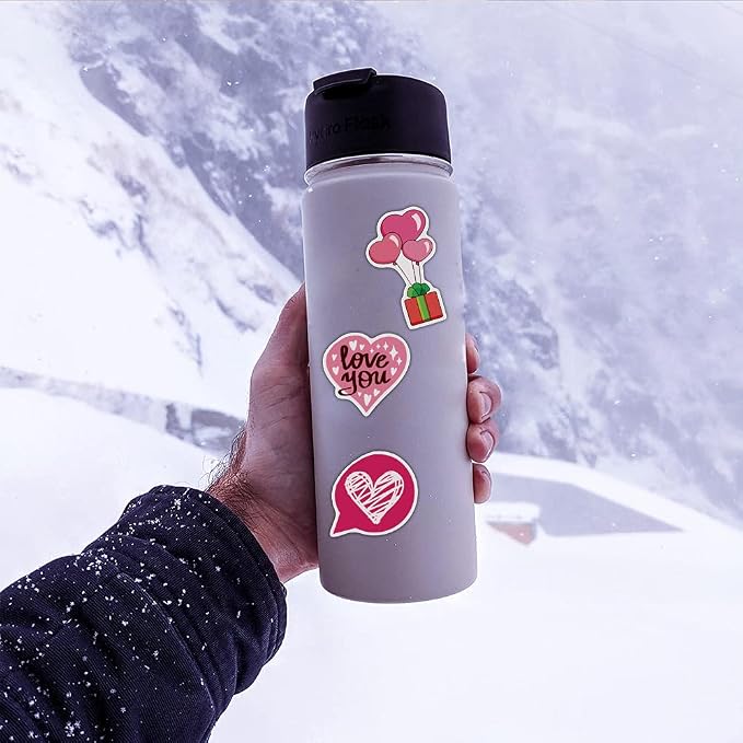 Heart Sticker, I Love You Stickers Pack for Lovers Friends, 50Pcs Valentine's Day Waterproof Vinyl Stickers for Water Bottles Laptop, Gift Boxes Decals, Party Supplies (Love)