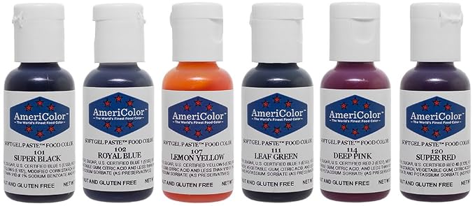 AmeriColor Basic Six Kit Soft Gel Paste Food Color, 0.75 Ounce, 6 Pack Kit