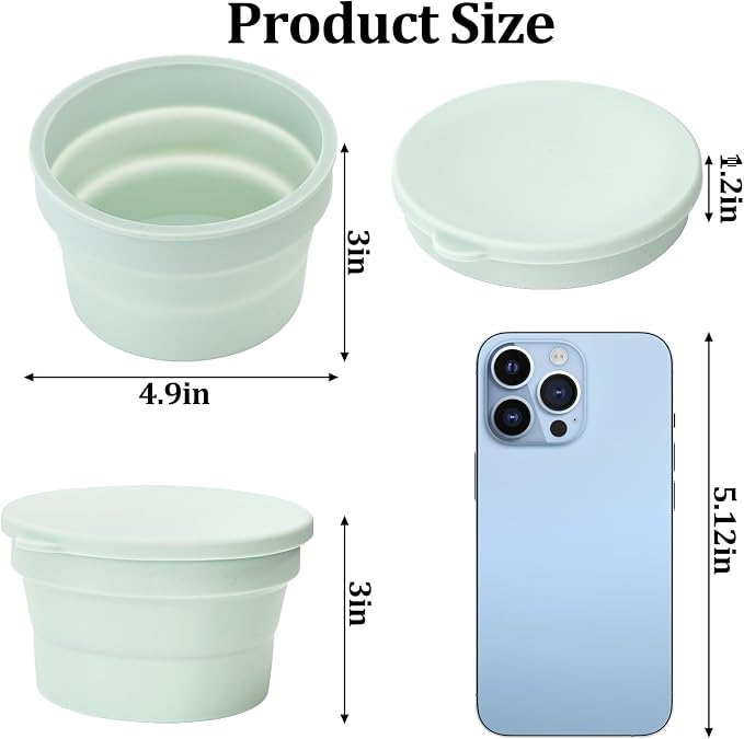 Lawei 4PCS Collapsible Pizza Dough Proofing Box with Lids, Food Grade Silicone Pizza Bread Dough Fermentation Bowls, Individual Stackable Dough Proofing Storage Containers for Baking, Dishwasher Safe