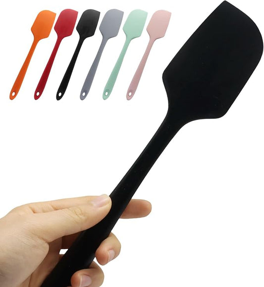 Large Silicone Spatula, 11.4 Inch Rubber Spatula with Nylon Core, Heat Resistant to 446°F, Kitchen Cooking Utensils Baking Bowl Scraper for Mixing & Scraping (Black)